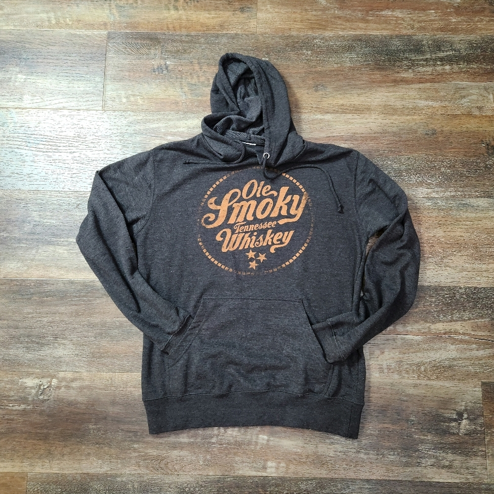 Ole Smoky Tennessee Moonshine Gray Hooded Sweatshirt Size Medium